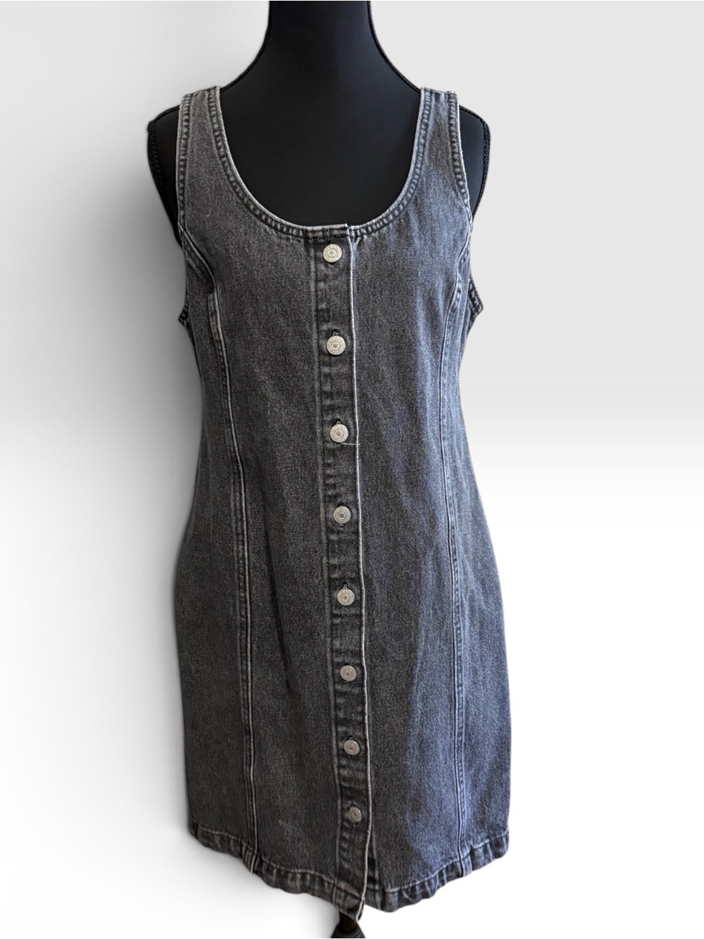 black acid wash denim dress Levi's | Dresses | Levis Button Front Womens Small Vintage 9s sleeveless denim dress outfit